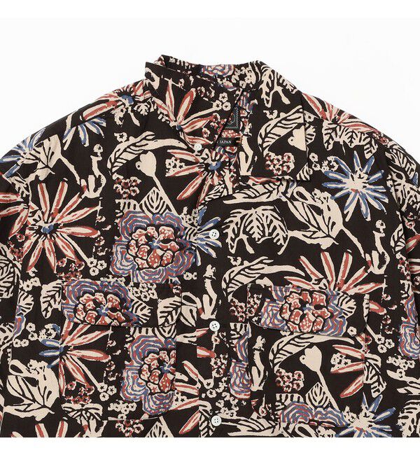 BEAMS PLUS「Open Collar Block Print ②」|シャツ・ブラウス|