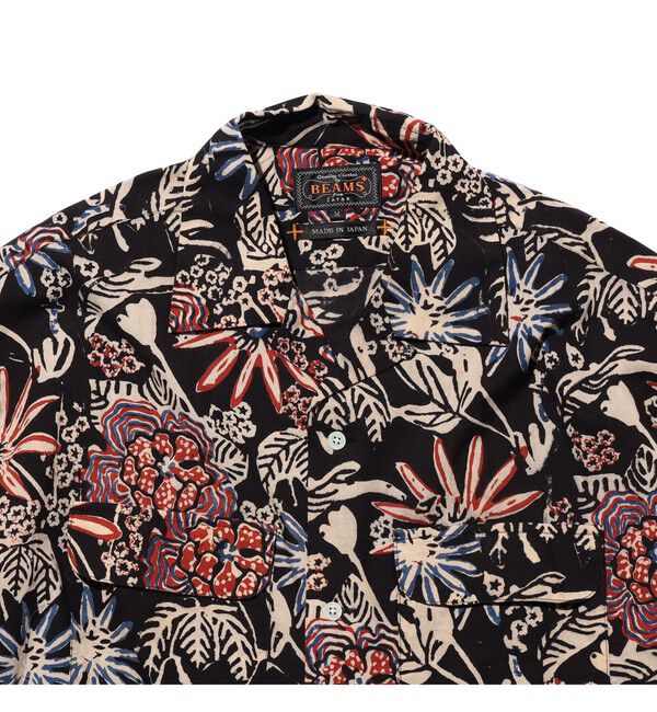 BEAMS PLUS「Open Collar Block Print ②」|シャツ・ブラウス|