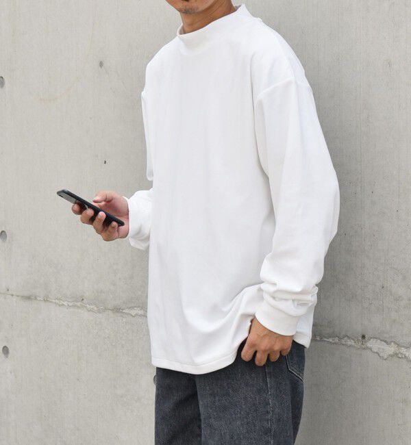 SHIPS any「【WEB限定】SHIPS any: ブラッシュド スムース モックネック Tシャツ(ロンT)◇」|Tシャツ・カットソー|