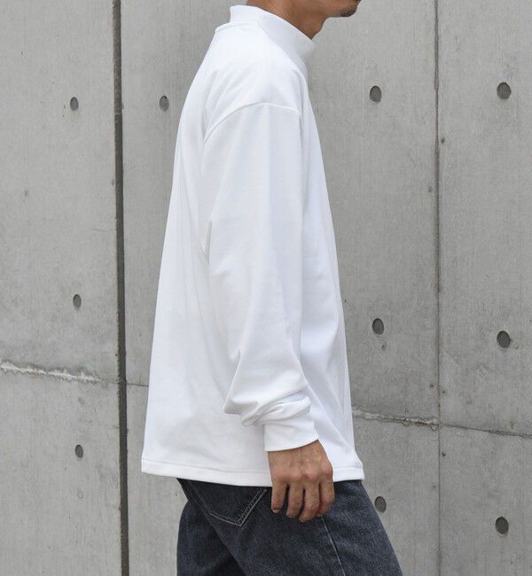 SHIPS any「【WEB限定】SHIPS any: ブラッシュド スムース モックネック Tシャツ(ロンT)◇」|Tシャツ・カットソー|