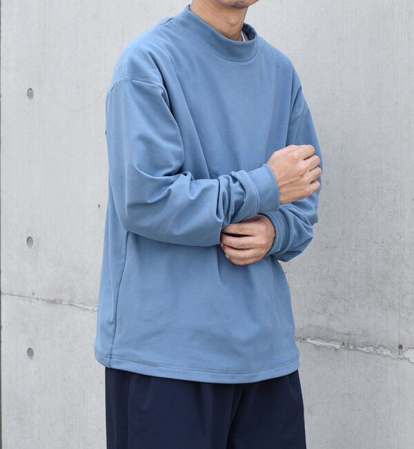 SHIPS any「【WEB限定】SHIPS any: ブラッシュド スムース モックネック Tシャツ(ロンT)◇」|Tシャツ・カットソー|