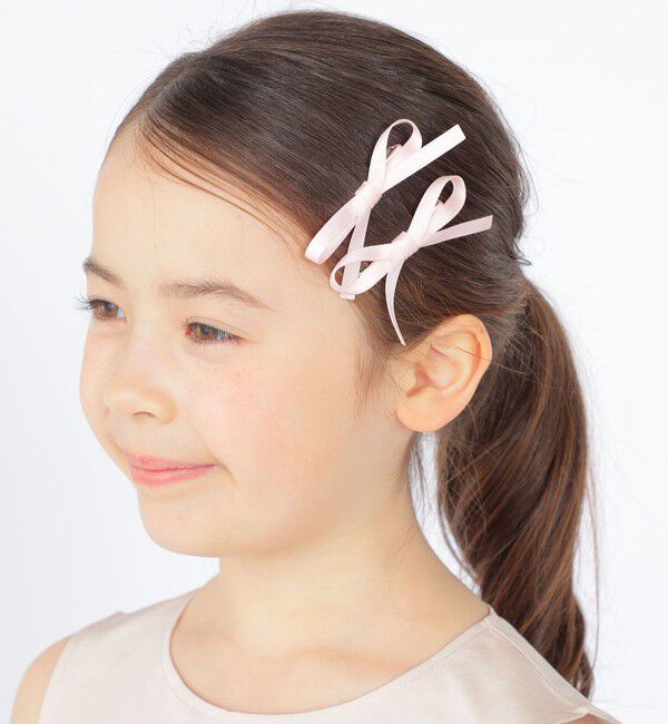 SHIPS KIDS「SHIPS KIDS:サテン リボン デザイン ヘアクリップ 2コセット」|その他|