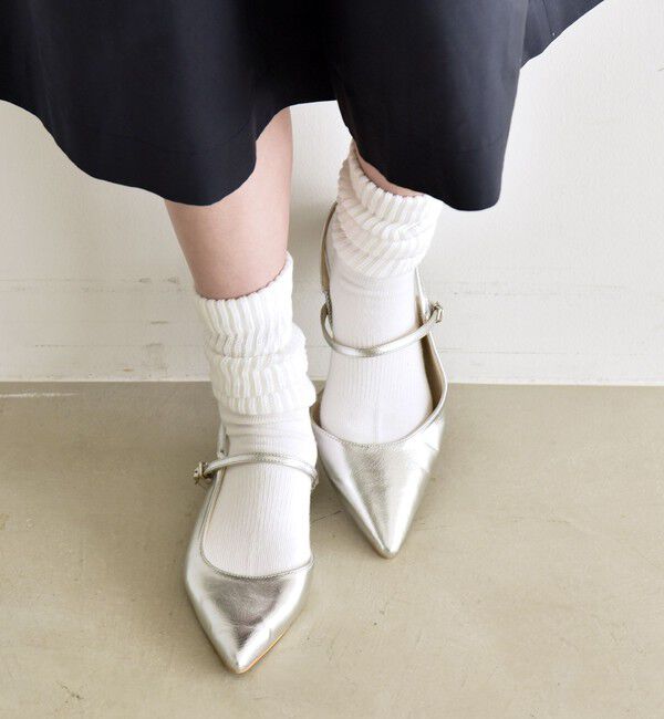 quaranciel「quaranciel: ポインテッド スリングバック フラット パンプス」|パンプス|