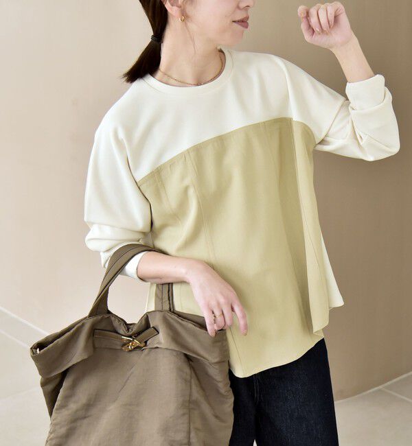 quaranciel「quaranciel:〈洗濯機可能〉カットジョーゼット ドッキング コルセット プルオーバー」|Tシャツ・カットソー|