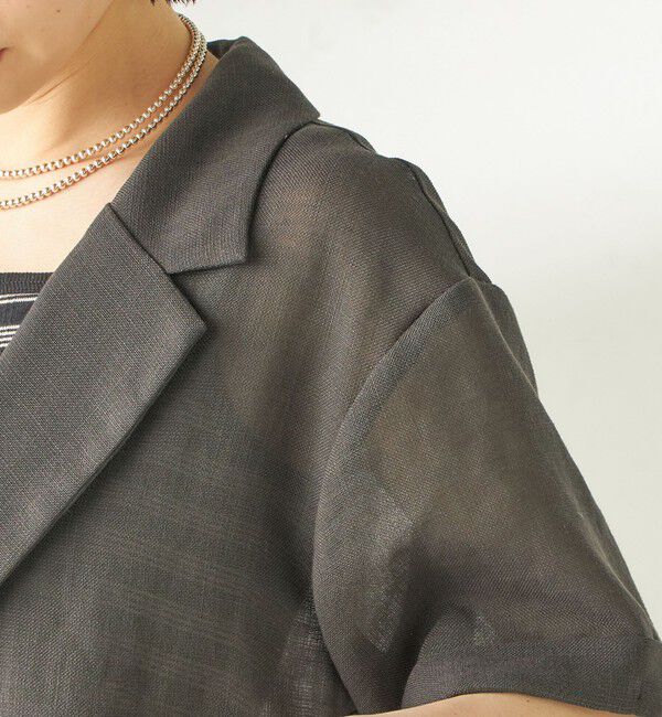 SHIPS for women「〈手洗い可能〉麻調 メッシュ ジャケット シャツ」|シャツ・ブラウス|