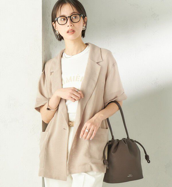 SHIPS for women「〈手洗い可能〉麻調 メッシュ ジャケット シャツ」|シャツ・ブラウス|ベージュ
