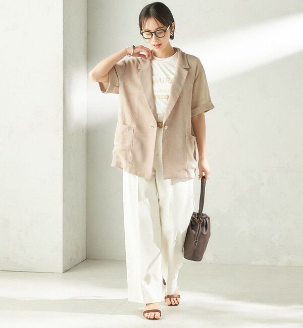 SHIPS for women「〈手洗い可能〉麻調 メッシュ ジャケット シャツ」|シャツ・ブラウス|