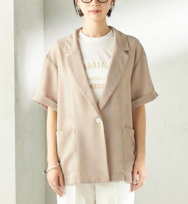 SHIPS for women「〈手洗い可能〉麻調 メッシュ ジャケット シャツ」|シャツ・ブラウス|