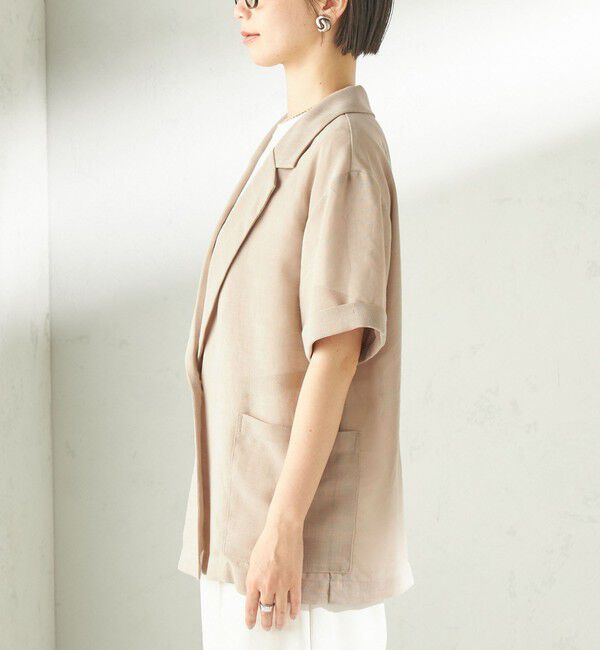 SHIPS for women「〈手洗い可能〉麻調 メッシュ ジャケット シャツ」|シャツ・ブラウス|