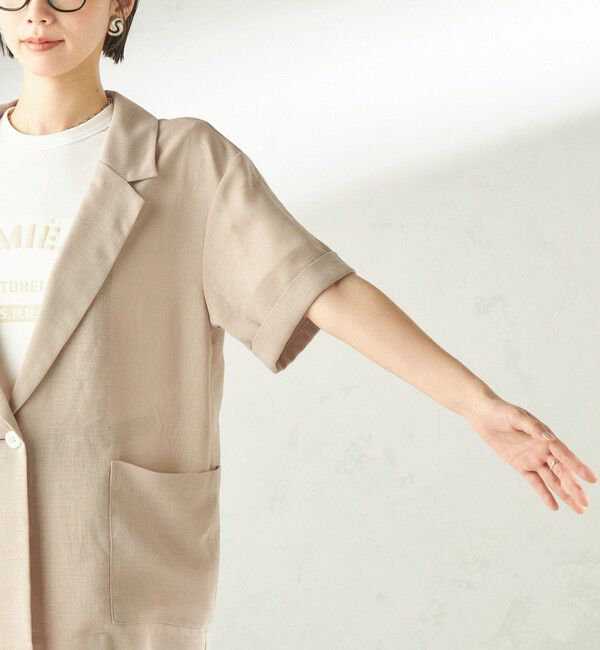SHIPS for women「〈手洗い可能〉麻調 メッシュ ジャケット シャツ」|シャツ・ブラウス|