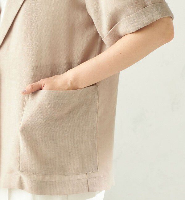 SHIPS for women「〈手洗い可能〉麻調 メッシュ ジャケット シャツ」|シャツ・ブラウス|