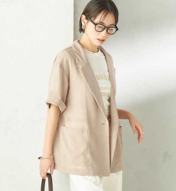 SHIPS for women「〈手洗い可能〉麻調 メッシュ ジャケット シャツ」|シャツ・ブラウス|