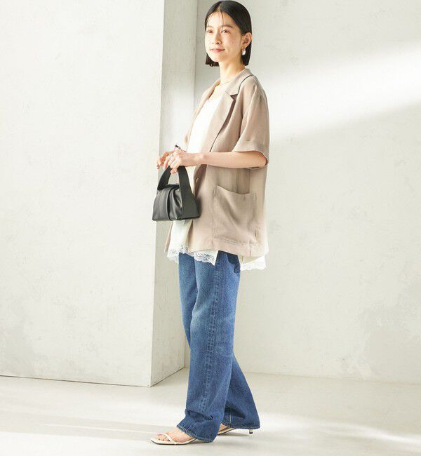 SHIPS for women「〈手洗い可能〉麻調 メッシュ ジャケット シャツ」|シャツ・ブラウス|