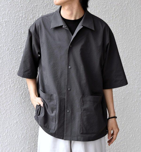 SHIPS any「SHIPS any:〈撥水/軽量/ストレッチ〉SOLOTEX(R) シアサッカー キャンプポケット シャツ◇」|シャツ・ブラウス|