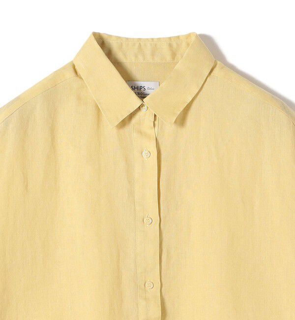 SHIPS Colors 「SHIPS Colors:〈洗濯機可能〉ユーロリネン (EURO Linen) フレンチスリーブ ビッグ シャツ◇」|シャツ・ブラウス|