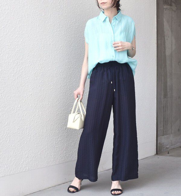 SHIPS Colors 「SHIPS Colors:〈洗濯機可能〉ユーロリネン (EURO Linen) フレンチスリーブ ビッグ シャツ◇」|シャツ・ブラウス|