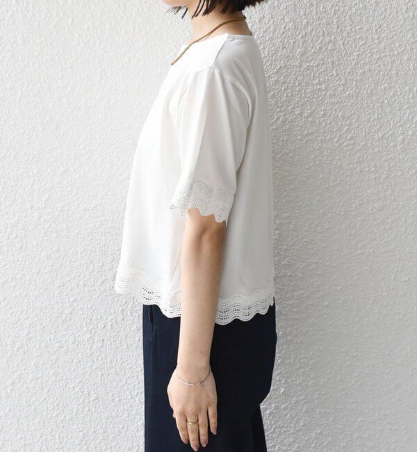 SHIPS Colors 「SHIPS Colors:〈洗濯機可能〉リンク レース コンビ TEE◇」|Tシャツ・カットソー|