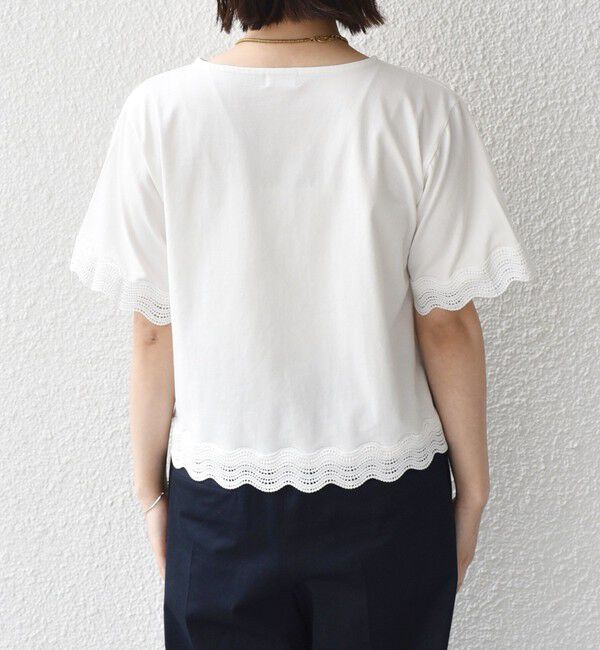 SHIPS Colors 「SHIPS Colors:〈洗濯機可能〉リンク レース コンビ TEE◇」|Tシャツ・カットソー|