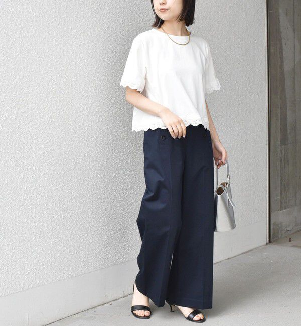 SHIPS Colors 「SHIPS Colors:〈洗濯機可能〉リンク レース コンビ TEE◇」|Tシャツ・カットソー|