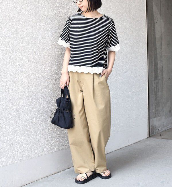SHIPS Colors 「SHIPS Colors:〈洗濯機可能〉リンク レース コンビ TEE◇」|Tシャツ・カットソー|