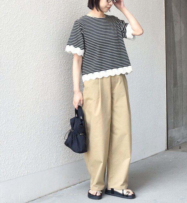 SHIPS Colors 「SHIPS Colors:〈洗濯機可能〉リンク レース コンビ TEE◇」|Tシャツ・カットソー|
