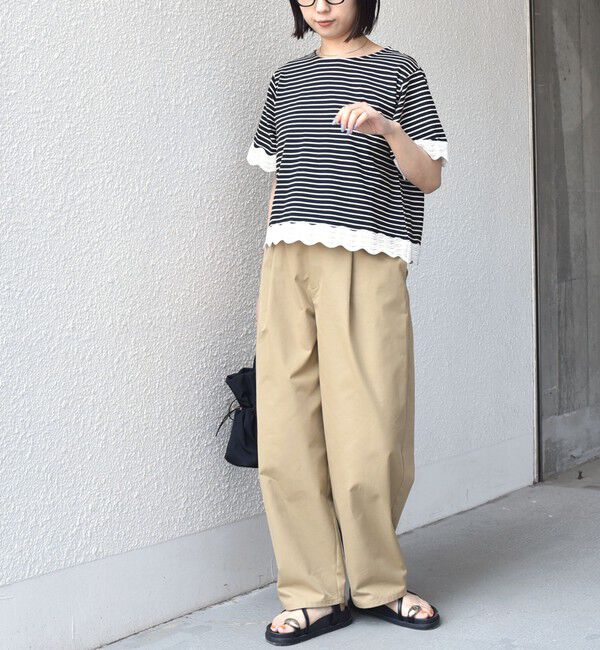 SHIPS Colors 「SHIPS Colors:〈洗濯機可能〉リンク レース コンビ TEE◇」|Tシャツ・カットソー|