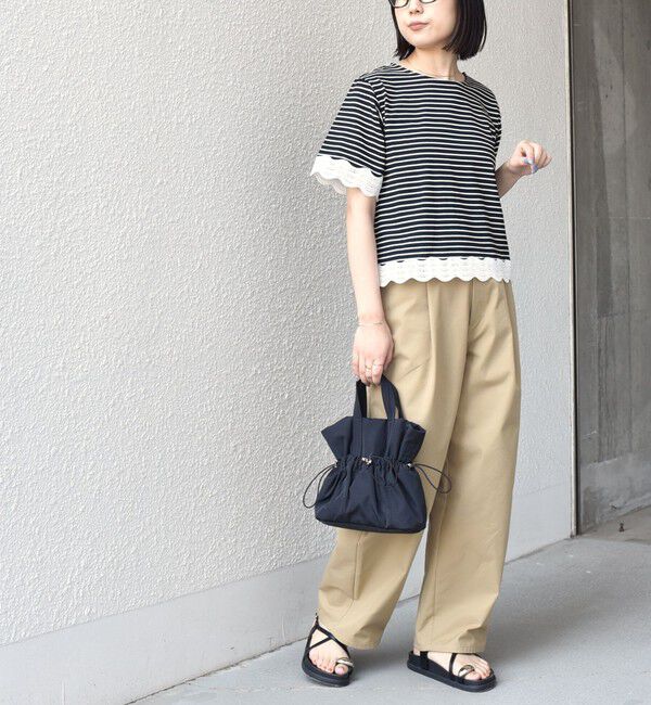 SHIPS Colors 「SHIPS Colors:〈洗濯機可能〉リンク レース コンビ TEE◇」|Tシャツ・カットソー|