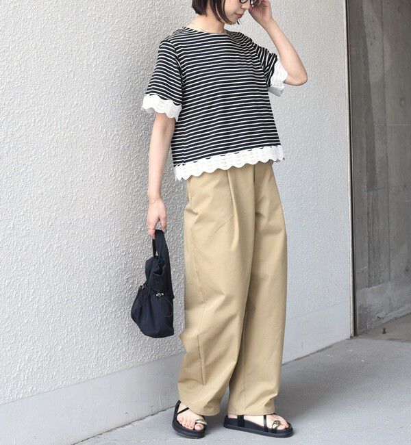 SHIPS Colors 「SHIPS Colors:〈洗濯機可能〉リンク レース コンビ TEE◇」|Tシャツ・カットソー|