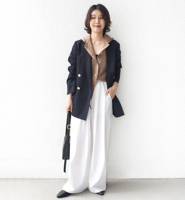 SHIPS for women「【WEB限定】〈手洗い可能〉シアー ストライプ フード 羽織り シャツ」|シャツ・ブラウス|
