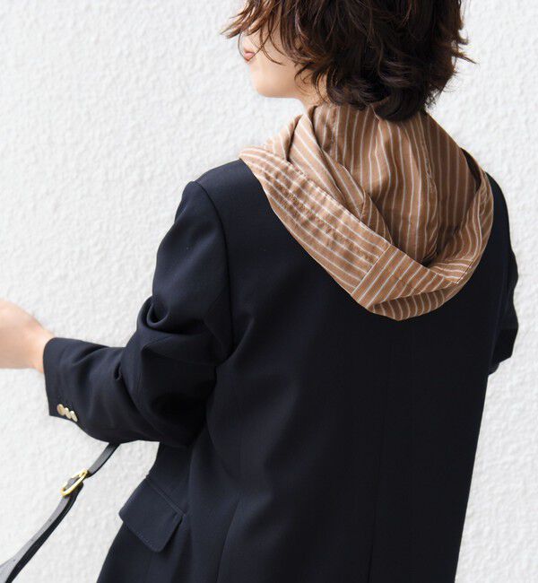 SHIPS for women「【WEB限定】〈手洗い可能〉シアー ストライプ フード 羽織り シャツ」|シャツ・ブラウス|