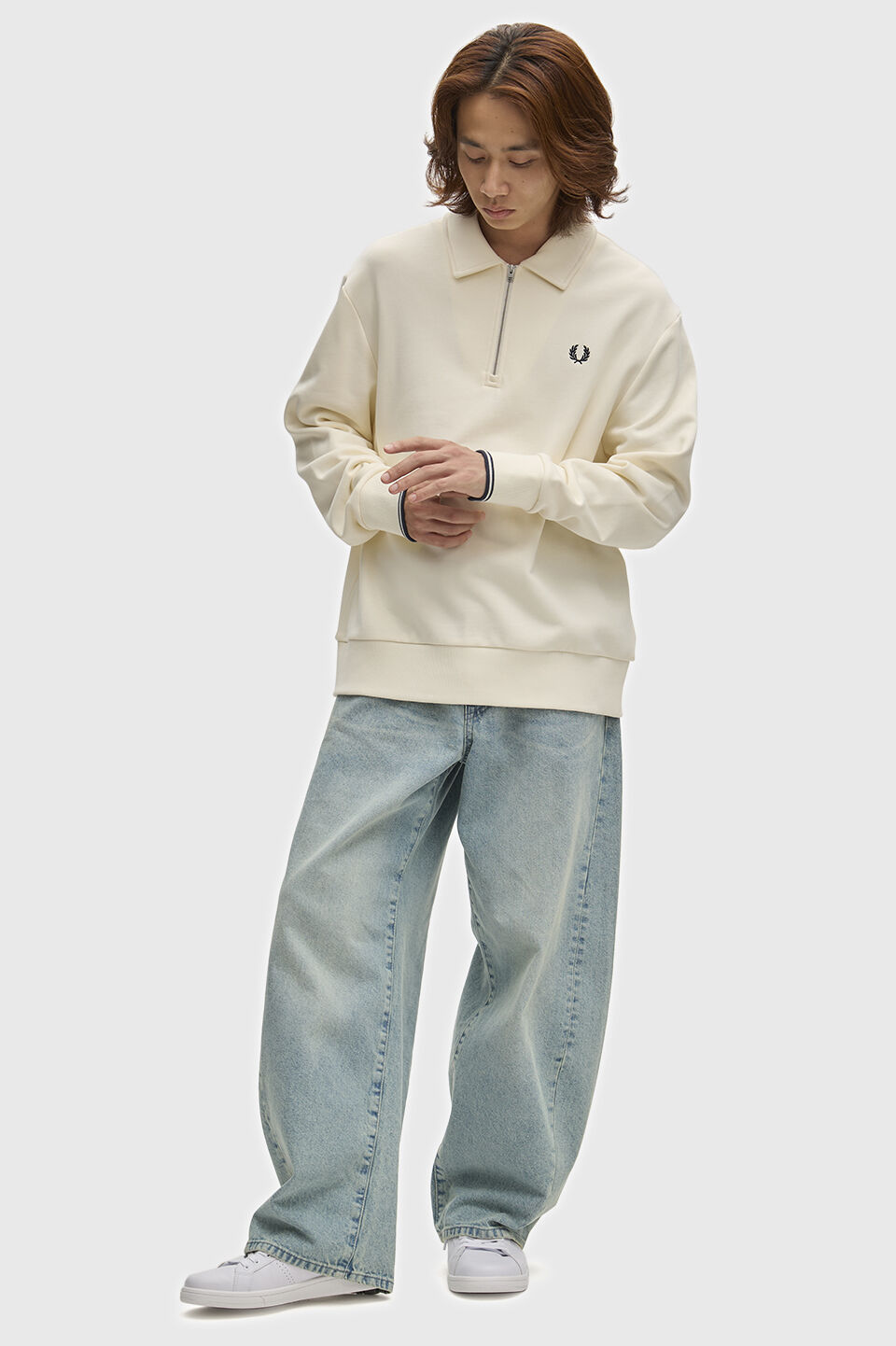 FRED PERRY 「FRED PERRY／Half Zip Collared Sweatshirt／ハーフジップカラースウェットシャツ」|スウェット・ジャージ|