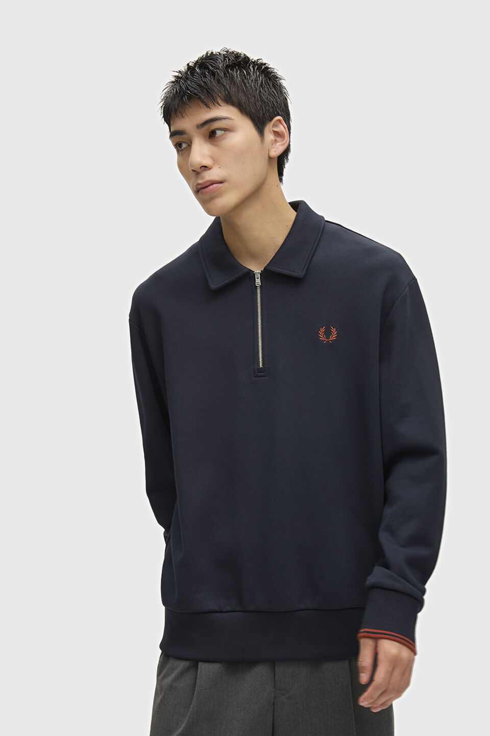 FRED PERRY 「FRED PERRY／Half Zip Collared Sweatshirt／ハーフジップカラースウェットシャツ」|スウェット・ジャージ|