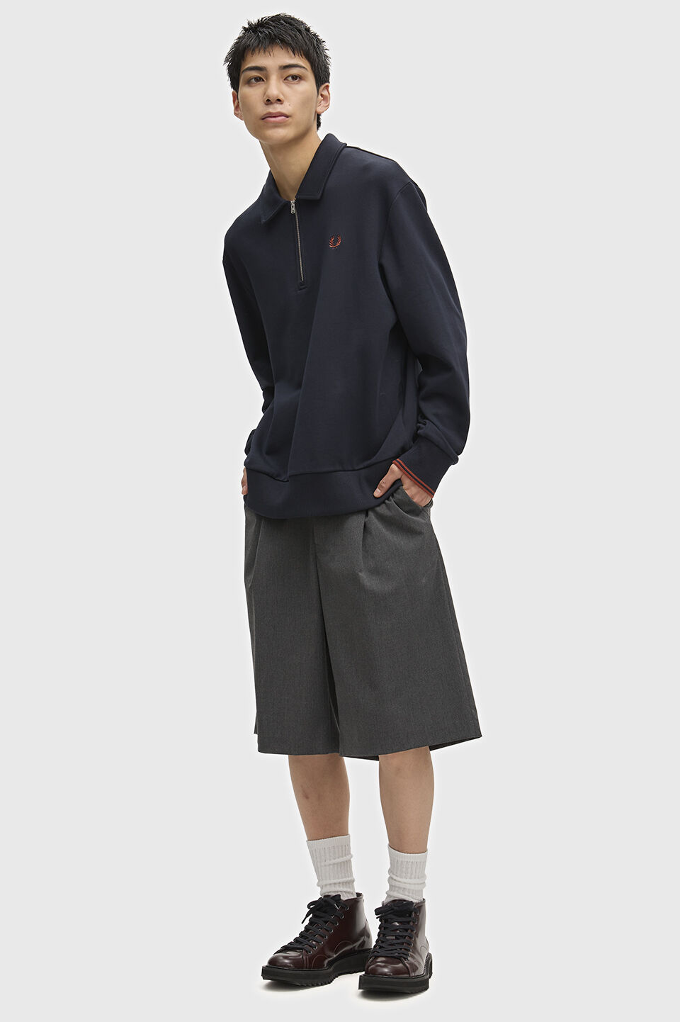 FRED PERRY 「FRED PERRY／Half Zip Collared Sweatshirt／ハーフジップカラースウェットシャツ」|スウェット・ジャージ|