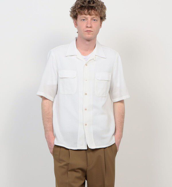 TOMORROWLAND MENS「【別注】Salvatore Piccolo BRYAN コットンメッシュ ダブルポケットオープンカラー ハーフスリーブシャツ」|シャツ・ブラウス|