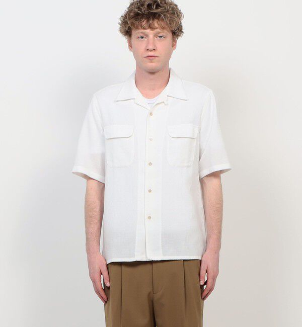 TOMORROWLAND MENS「【別注】Salvatore Piccolo BRYAN コットンメッシュ ダブルポケットオープンカラー ハーフスリーブシャツ」|シャツ・ブラウス|