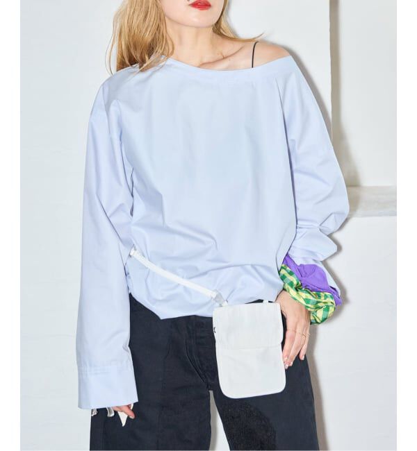  「CHINTS LONG SLEEVE：ブラウス」|シャツ・ブラウス|ブルー