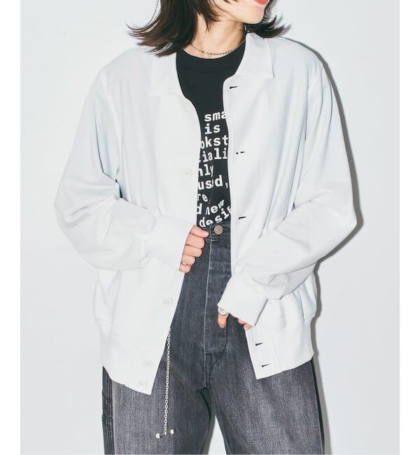  「《予約》SWEAT BLOUSON：カーディガン」|カーディガン|ホワイト
