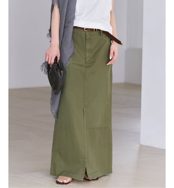 Plage「Wash chinos スカート」|スカート|カーキ