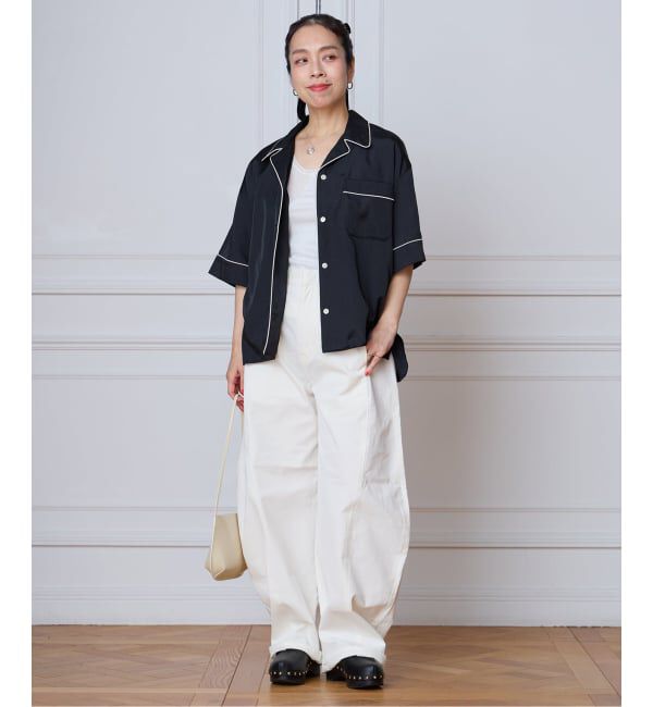 IENA LA BOUCLE「IENA LA BOUCLE サテン半袖シャツ」|シャツ・ブラウス|