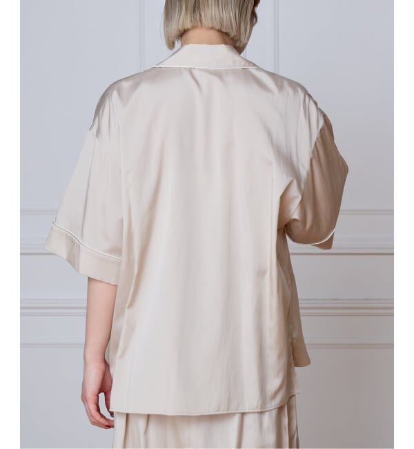 IENA LA BOUCLE「IENA LA BOUCLE サテン半袖シャツ」|シャツ・ブラウス|