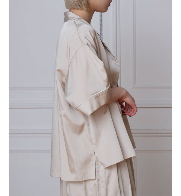 IENA LA BOUCLE「IENA LA BOUCLE サテン半袖シャツ」|シャツ・ブラウス|