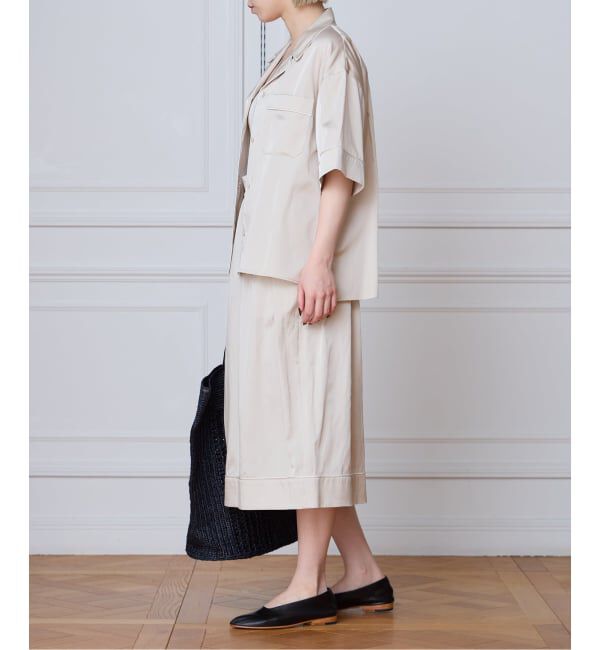 IENA LA BOUCLE「IENA LA BOUCLE サテン半袖シャツ」|シャツ・ブラウス|