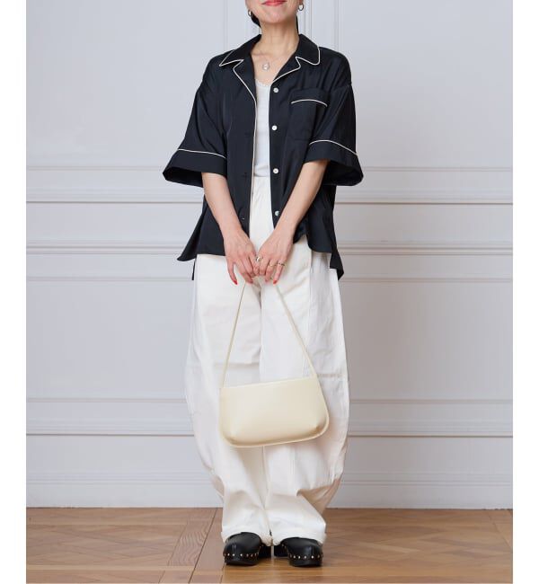 IENA LA BOUCLE「IENA LA BOUCLE サテン半袖シャツ」|シャツ・ブラウス|
