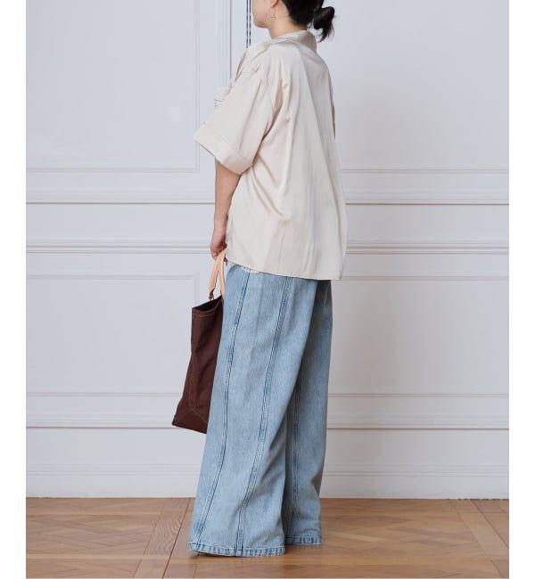 IENA LA BOUCLE「IENA LA BOUCLE サテン半袖シャツ」|シャツ・ブラウス|