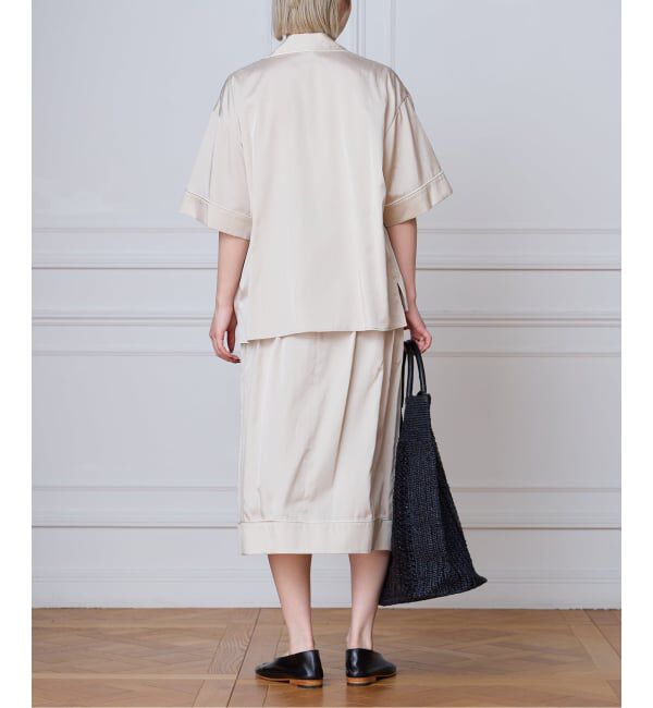 IENA LA BOUCLE「IENA LA BOUCLE サテン半袖シャツ」|シャツ・ブラウス|