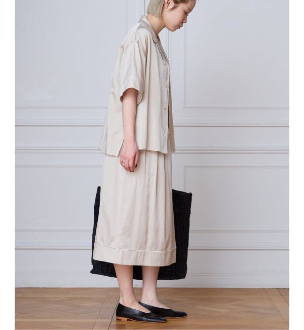 IENA LA BOUCLE「IENA LA BOUCLE サテン半袖シャツ」|シャツ・ブラウス|