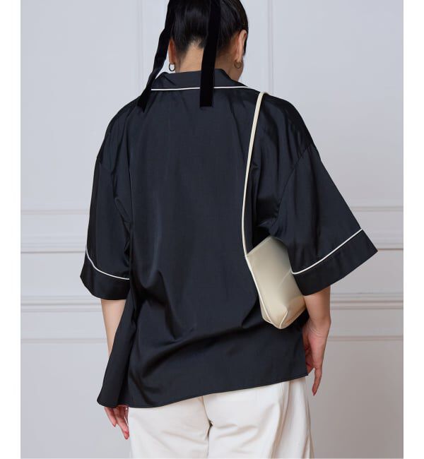IENA LA BOUCLE「IENA LA BOUCLE サテン半袖シャツ」|シャツ・ブラウス|