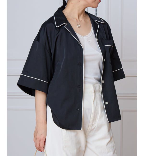 IENA LA BOUCLE「IENA LA BOUCLE サテン半袖シャツ」|シャツ・ブラウス|