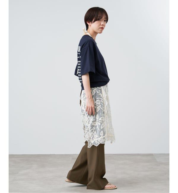 IENA「《一部店舗限定/UVカット/防シワ》DRYストレッチ スリムフレアパンツ」|スラックス|
