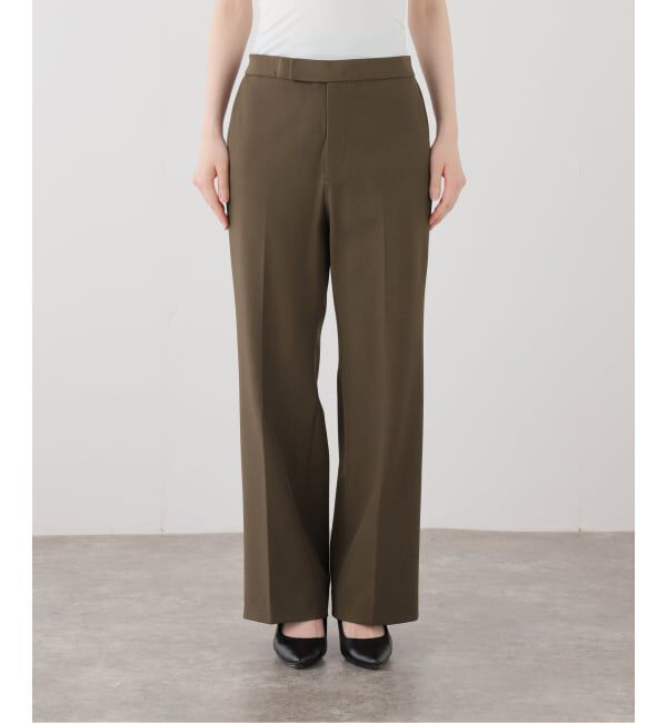IENA「《一部店舗限定/UVカット/防シワ》DRYストレッチ スリムフレアパンツ」|スラックス|